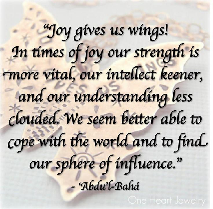 "Joy gives us wings!"